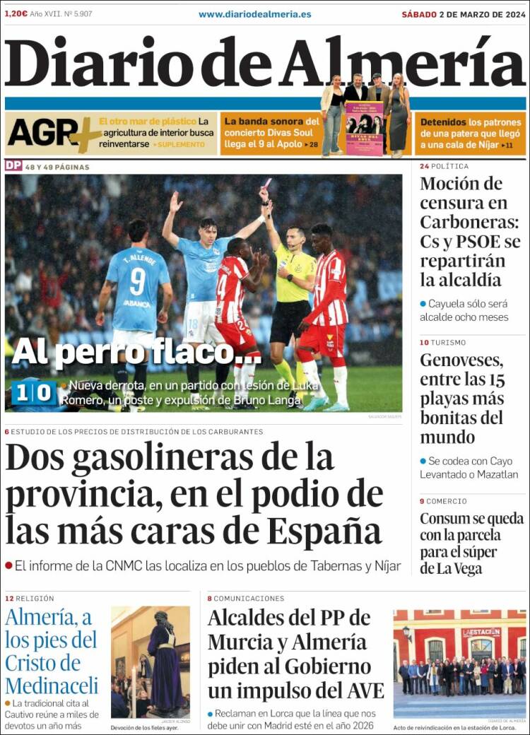 Portada de Diario de Almería (España)