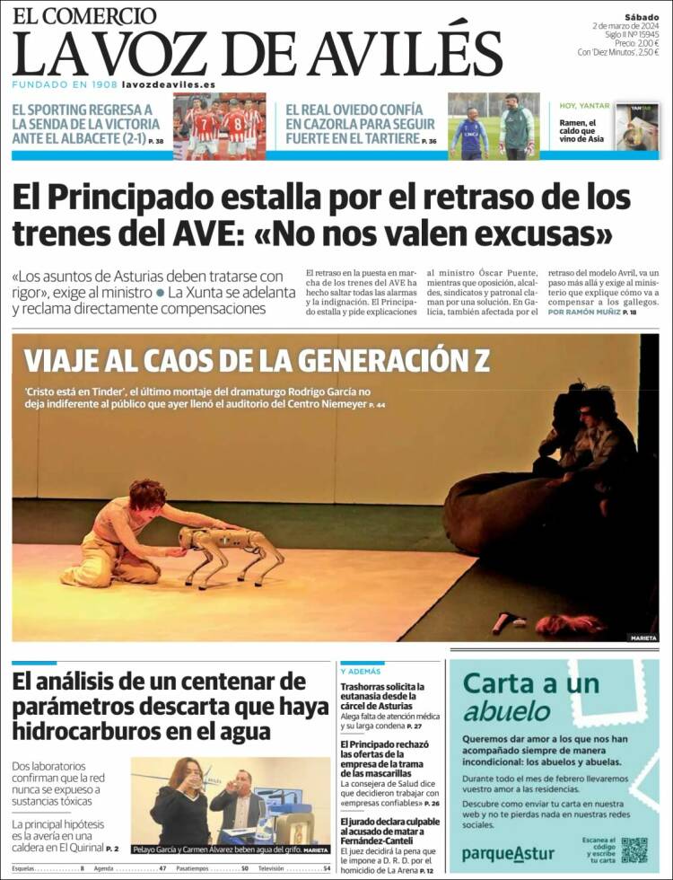 Portada de El Comercio - Avilés (España)