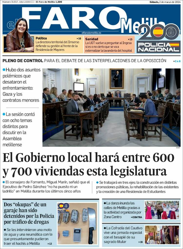 Portada de El Faro de Melilla (España)