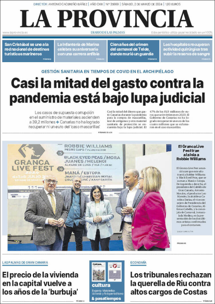 Portada de La Provincia (España)