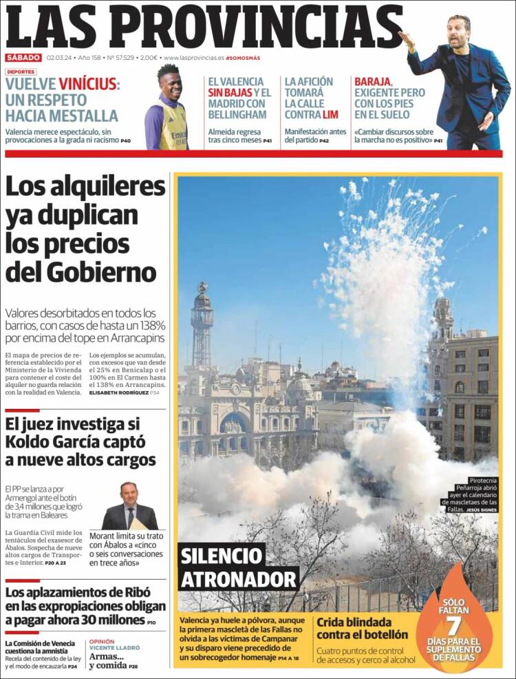 Portada de Las Provincias (España)