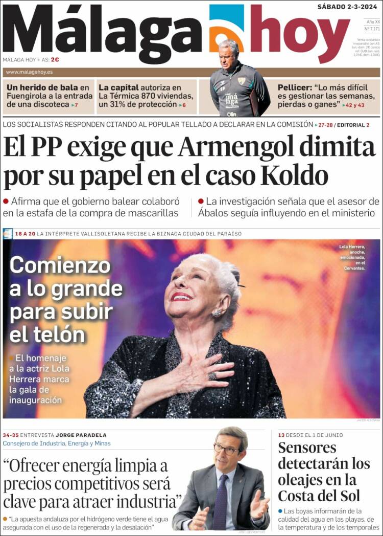Portada de Málaga Hoy (España)