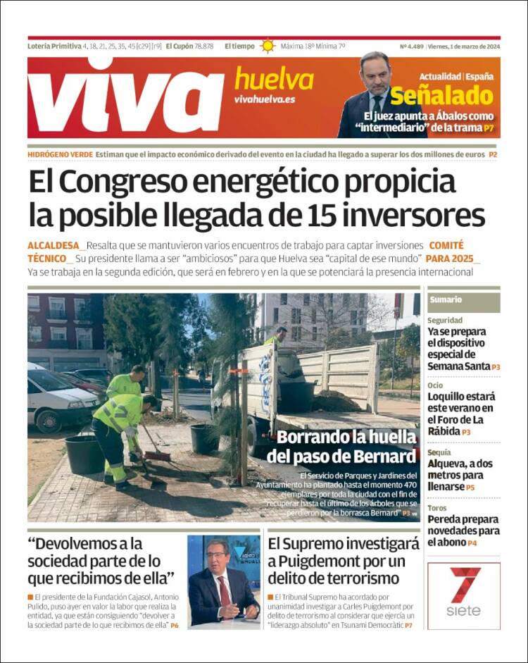 Portada de Viva Huelva (España)