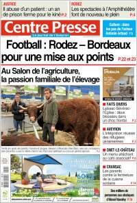 Portada de Centre Presse (Francia)