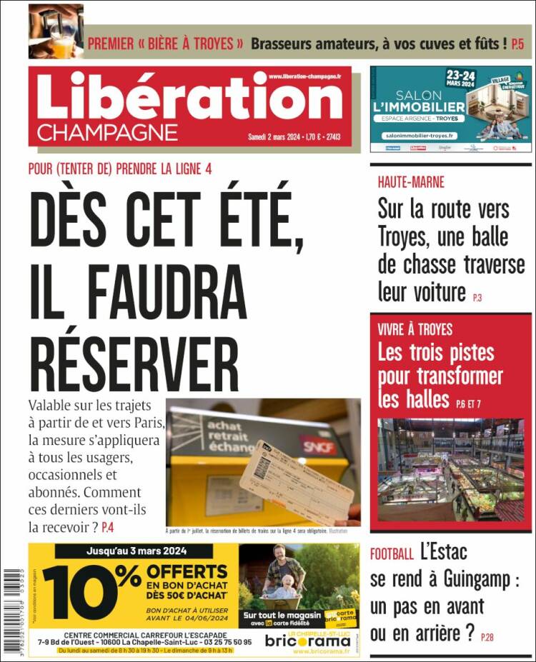 Portada de Libération Champagne (Francia)