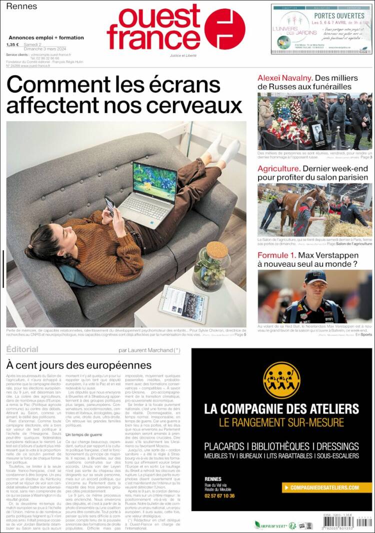 Portada de Ouest France (Francia)