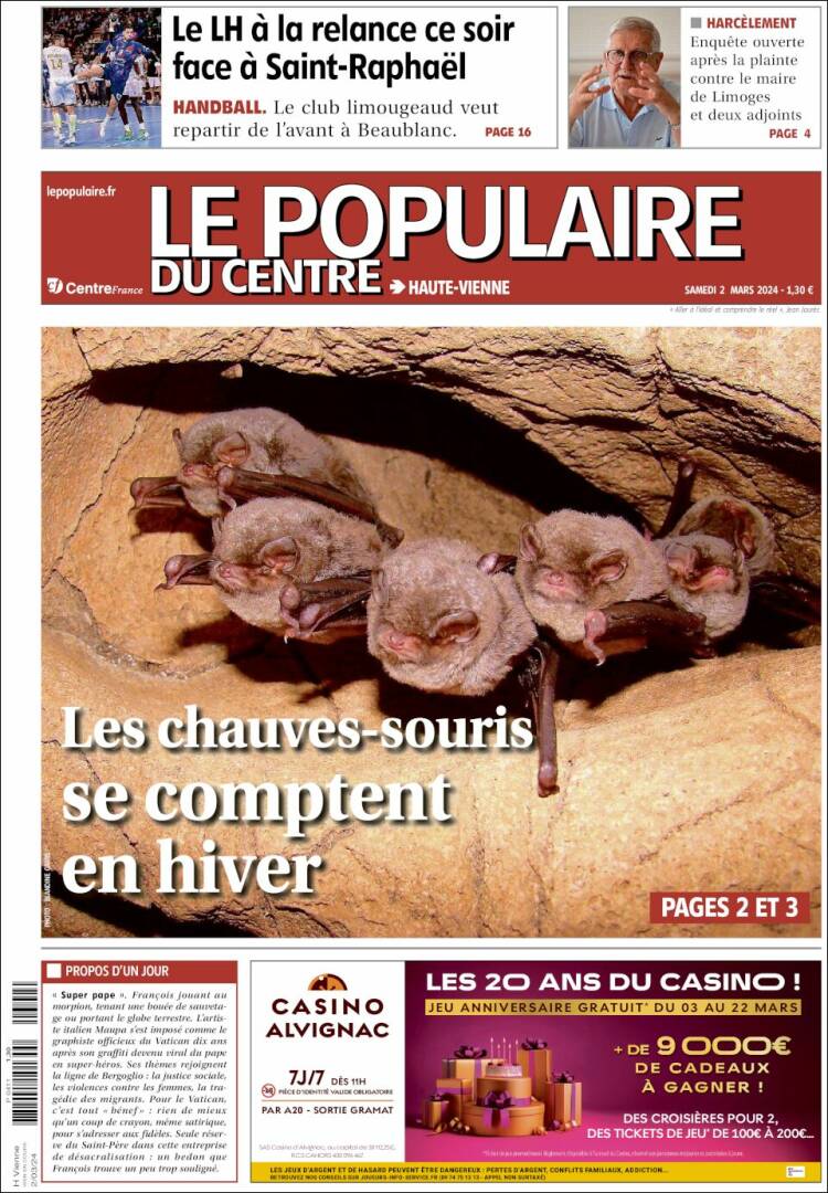 Portada de Le Populaire du Centre (Francia)