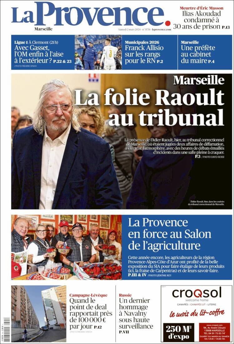 Portada de La Provence (Francia)