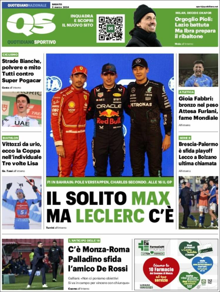 Portada de Quotidiano Sportivo (Italia)