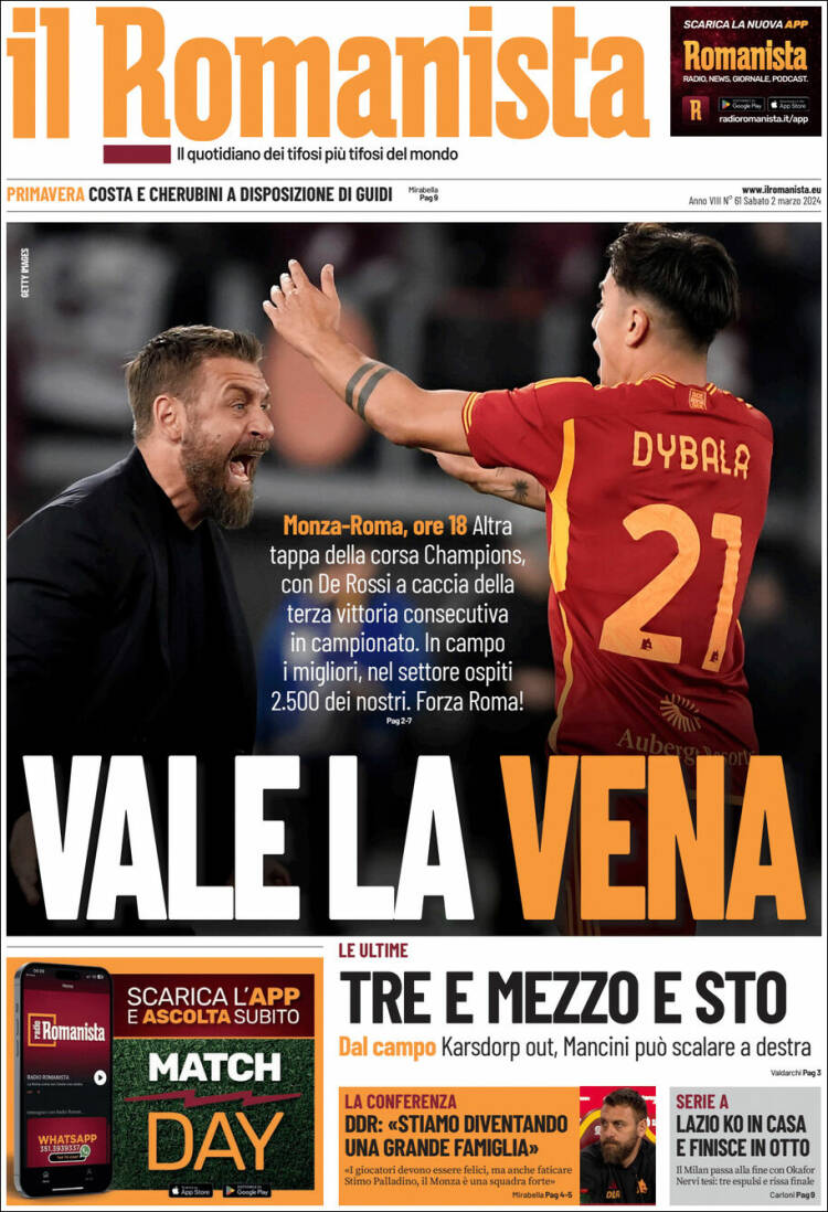 Portada de Romanista (Italia)