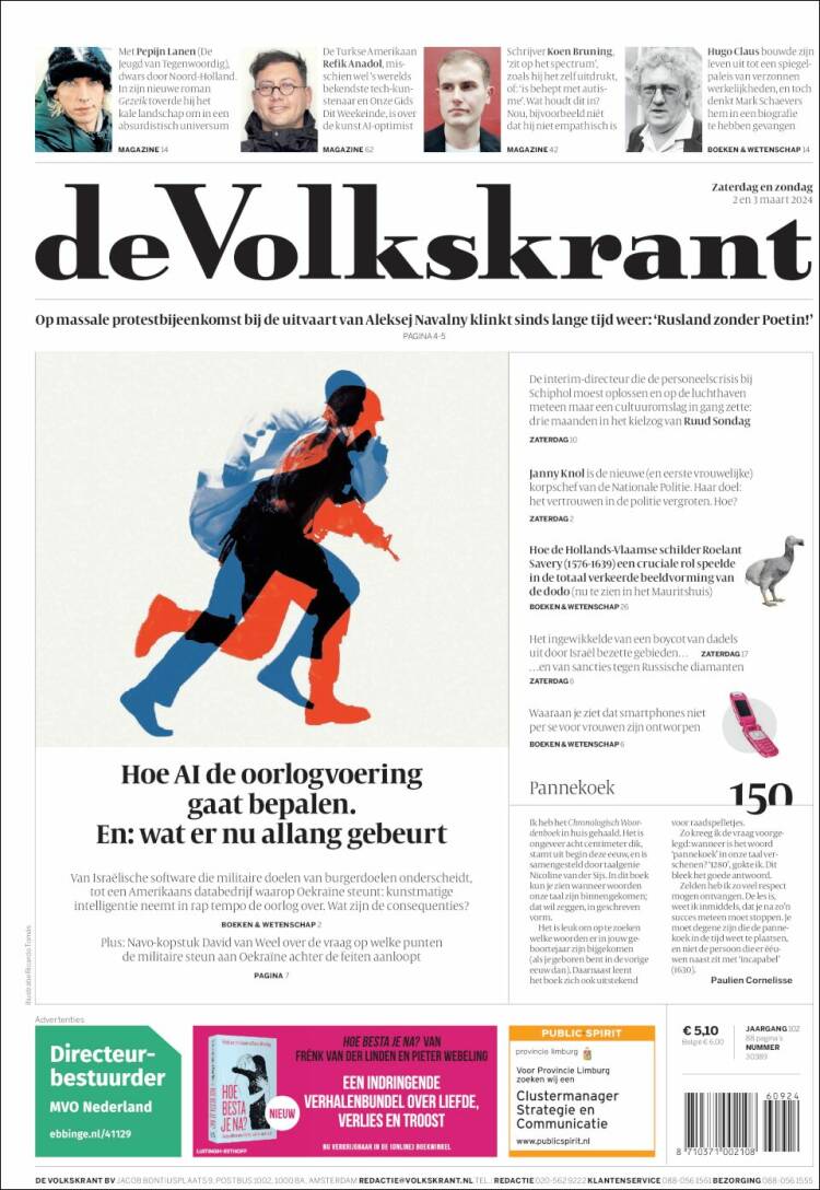 Portada de De Volkskrant (Pa&iacute;ses Bajos)