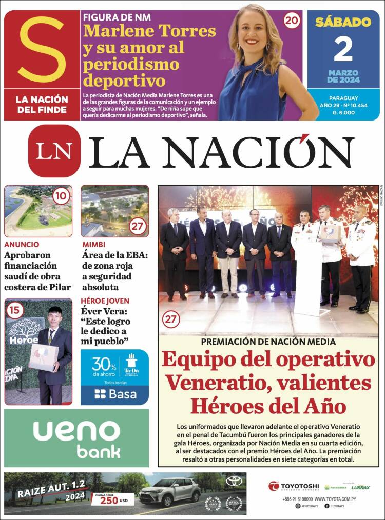 Portada de La Nación (Paraguay)