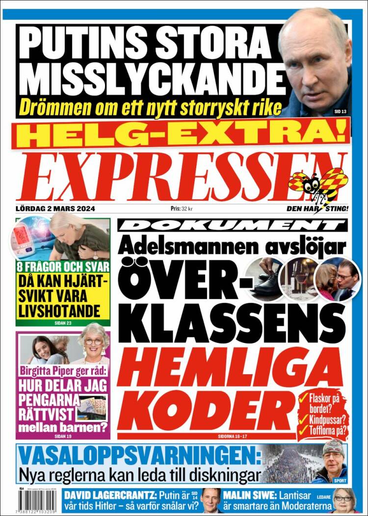 Portada de Expressen (Suecia)