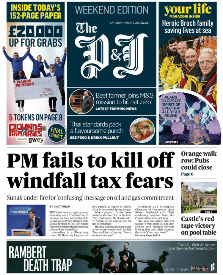 Portada de The Press and Journal (Reino Unido)