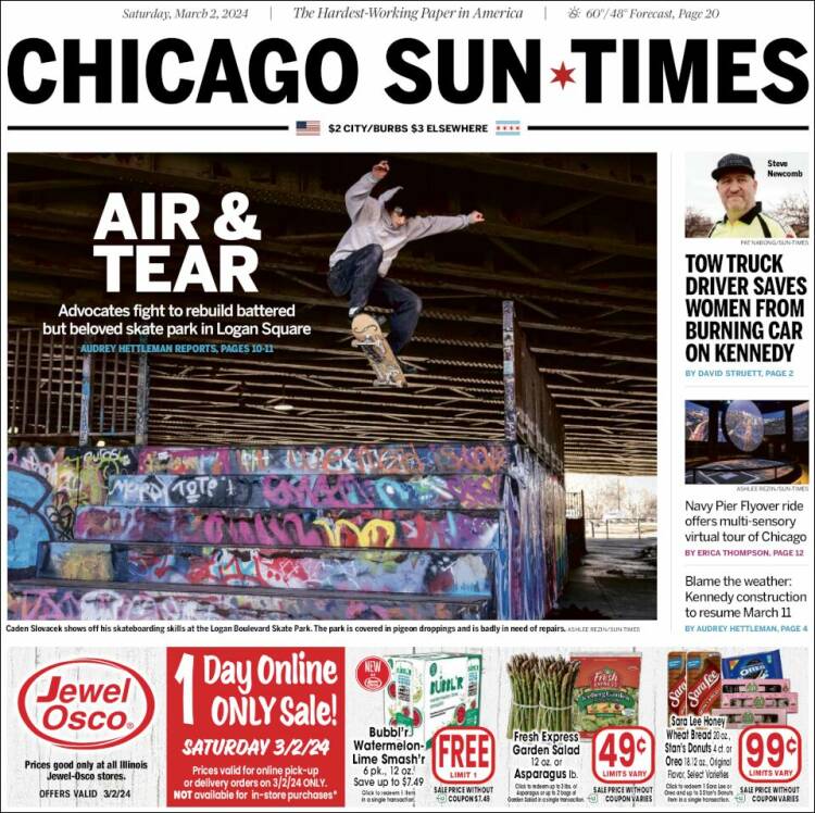 Portada de Chicago Sun-Times (USA)