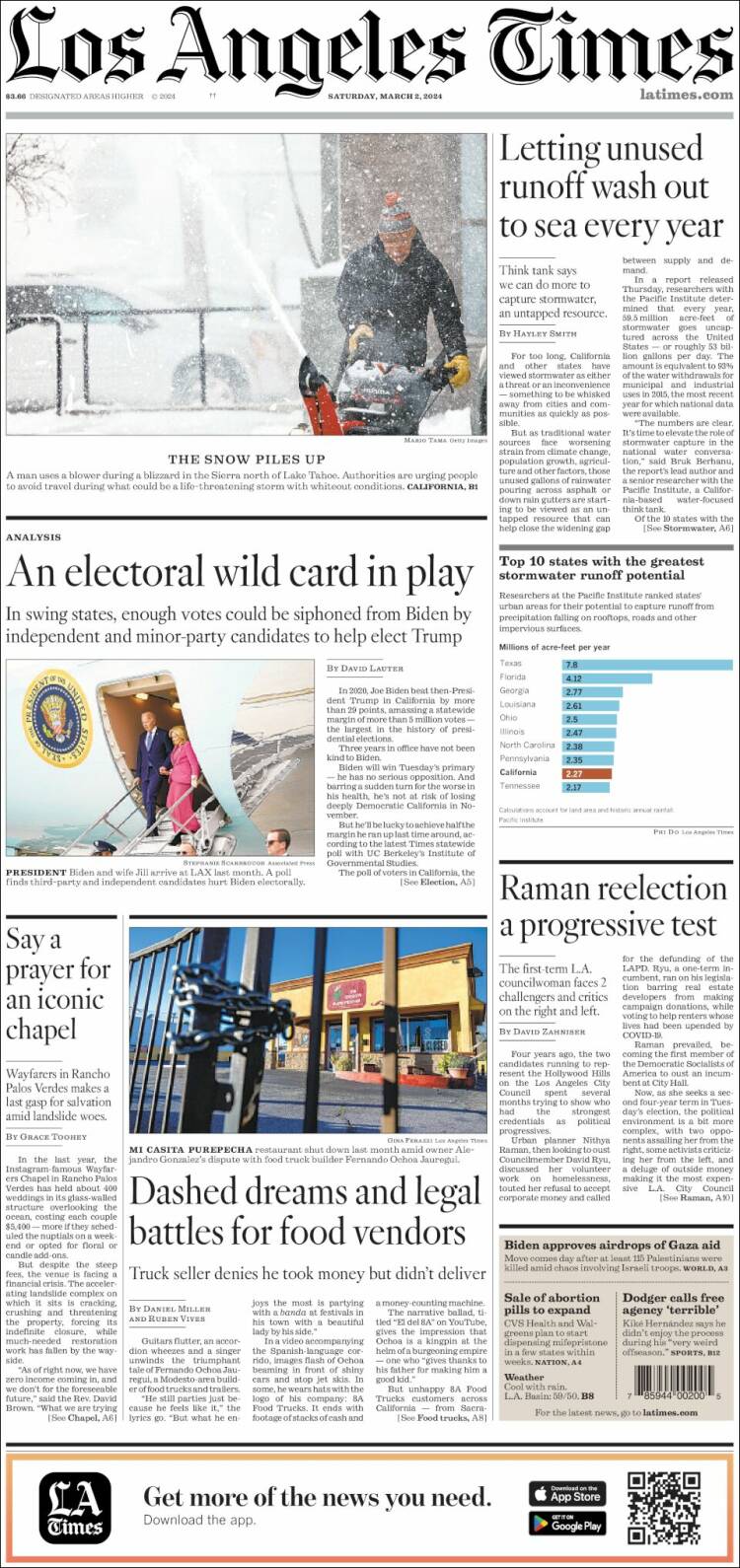 Portada de Los Angeles Times (USA)