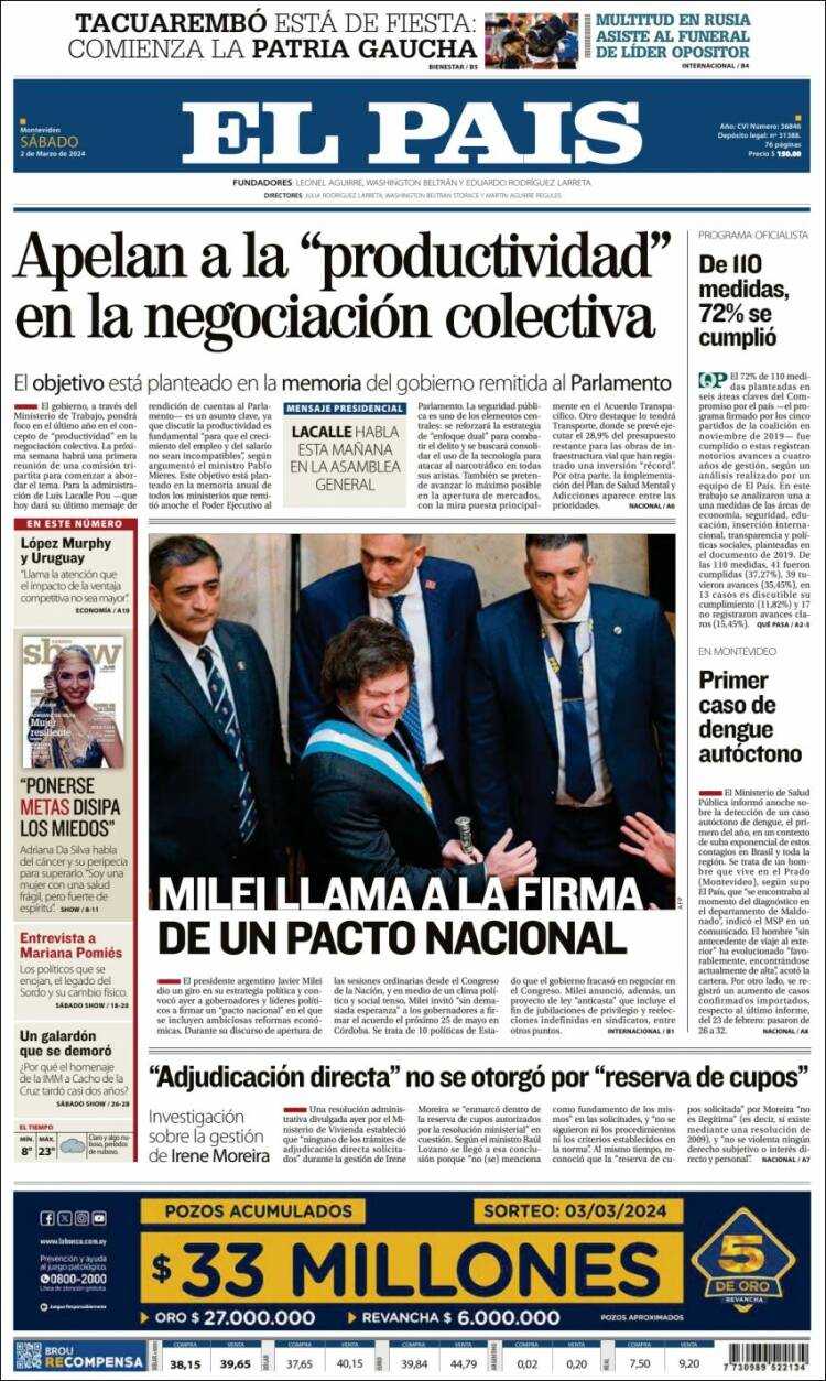 Portada de El País (Uruguay)