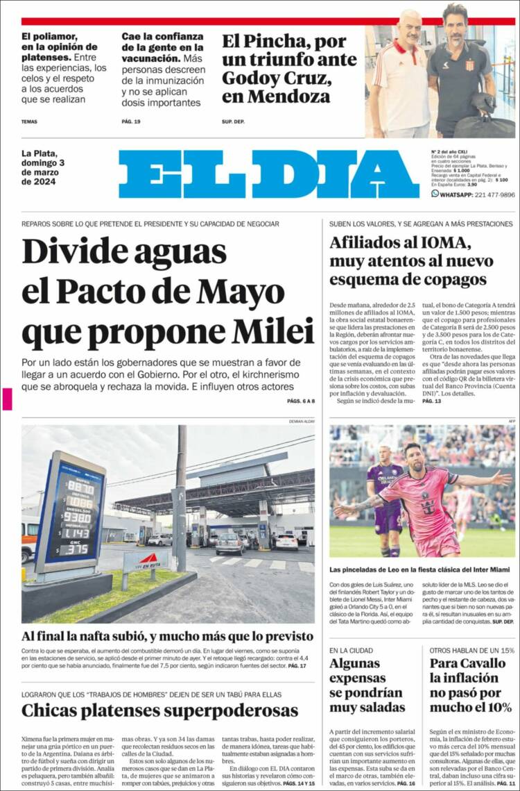 Portada de El Día de la Plata (Argentina)