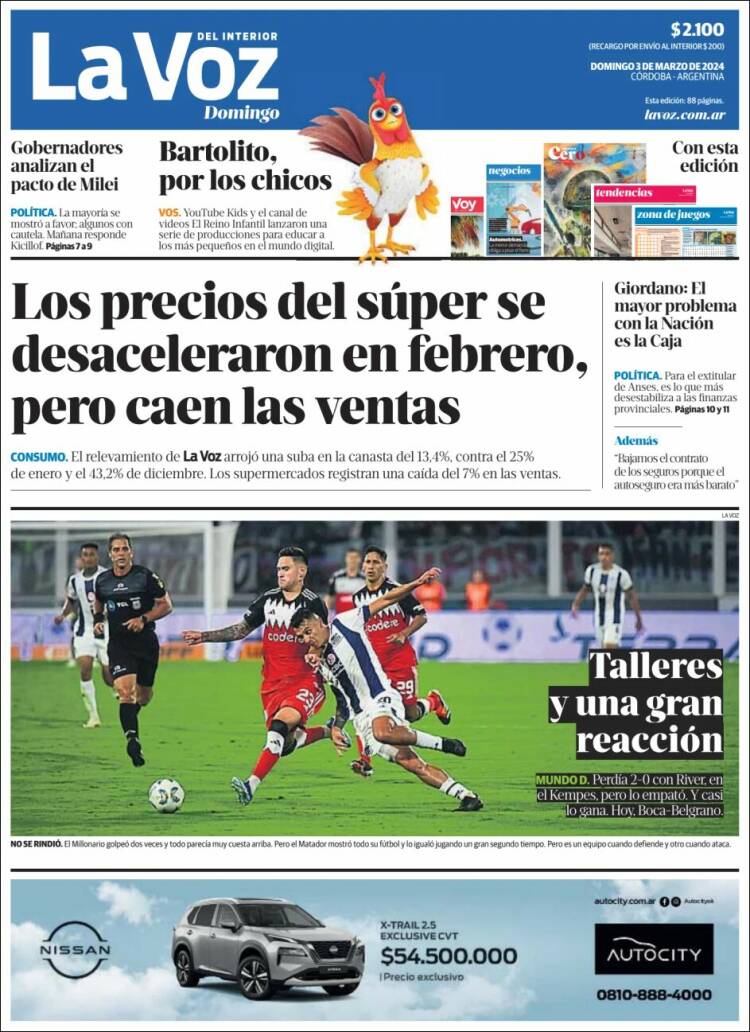 Portada de La Voz del Interior (Argentina)