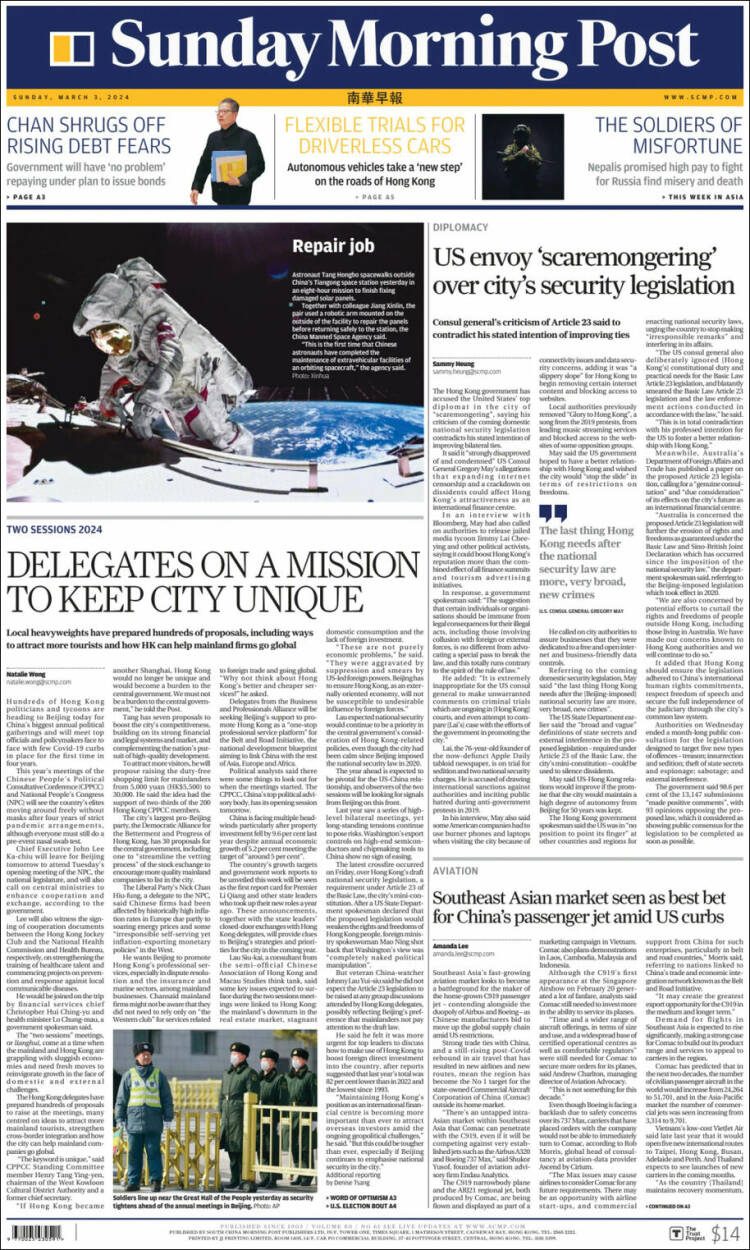 Portada de South China Morning Post (China)