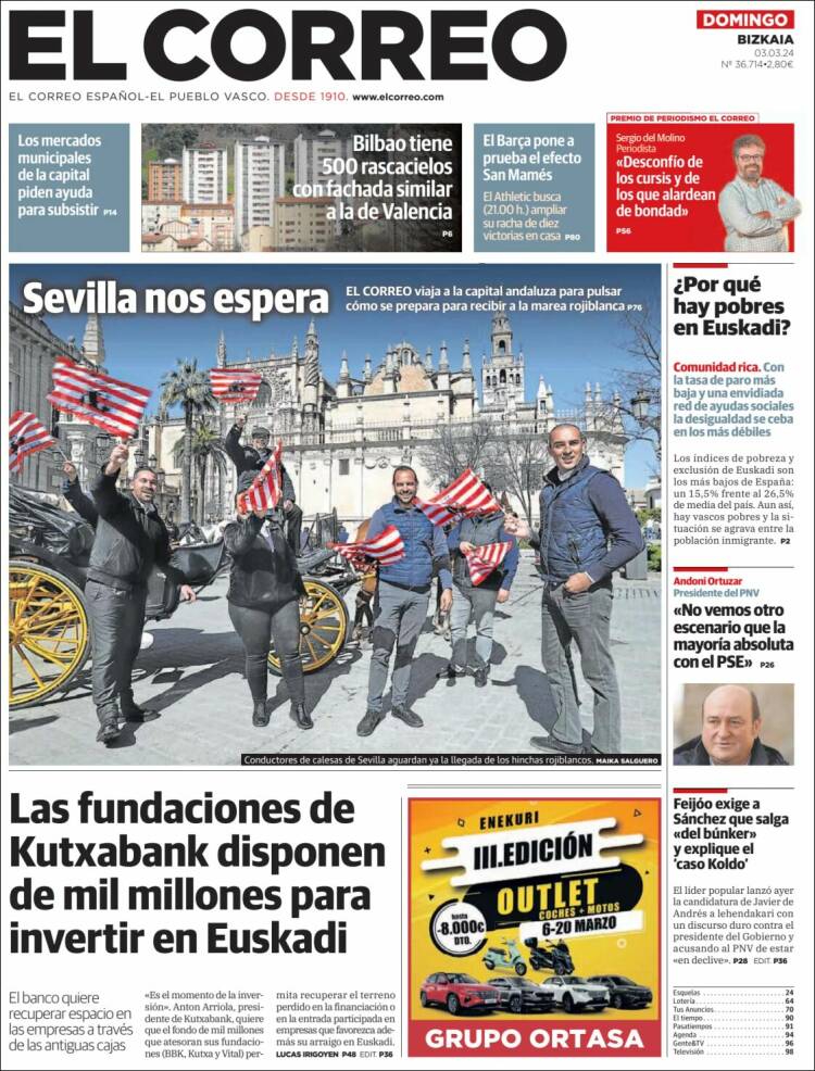 Portada de El Correo (España)