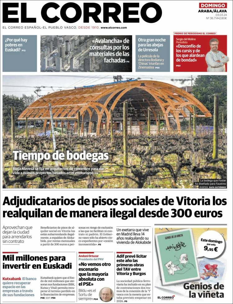 Portada de El Correo - Álava (España)