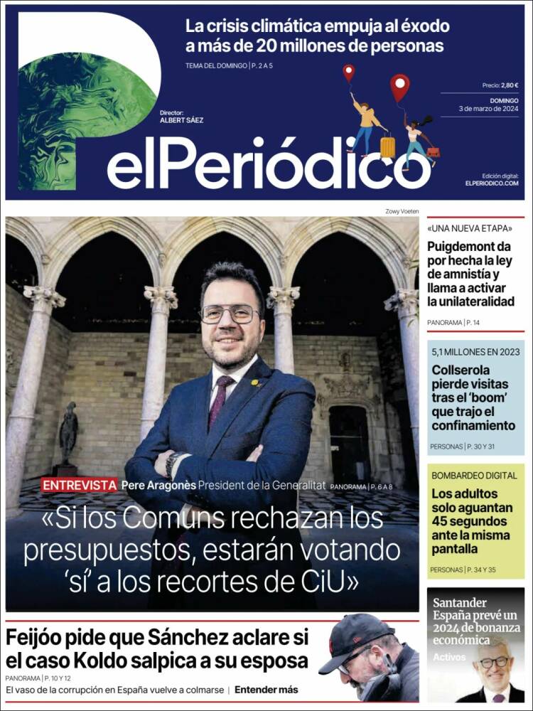 Portada de El Periódico (España)