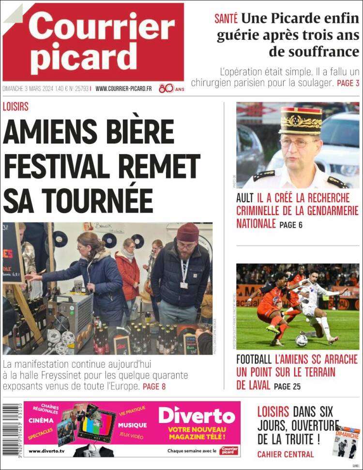 Portada de Courrier Picard (Francia)