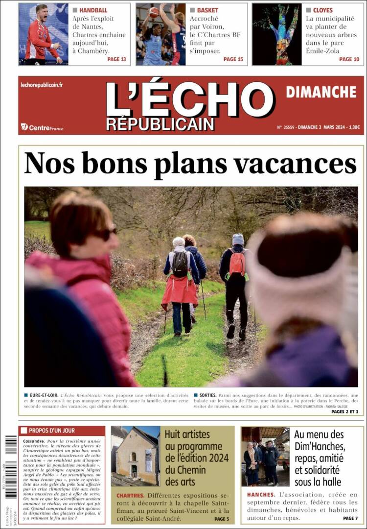 Portada de L'Echo Républicain (Francia)