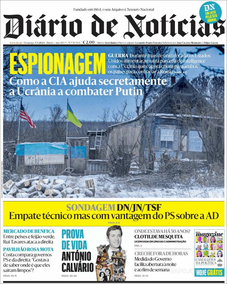 Portada de Diário de Noticias (Portugal)
