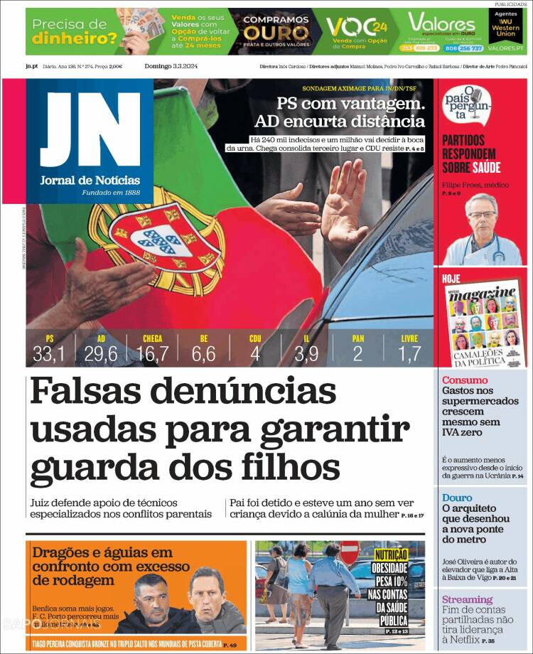 Portada de Jornal de Notícias (Portugal)