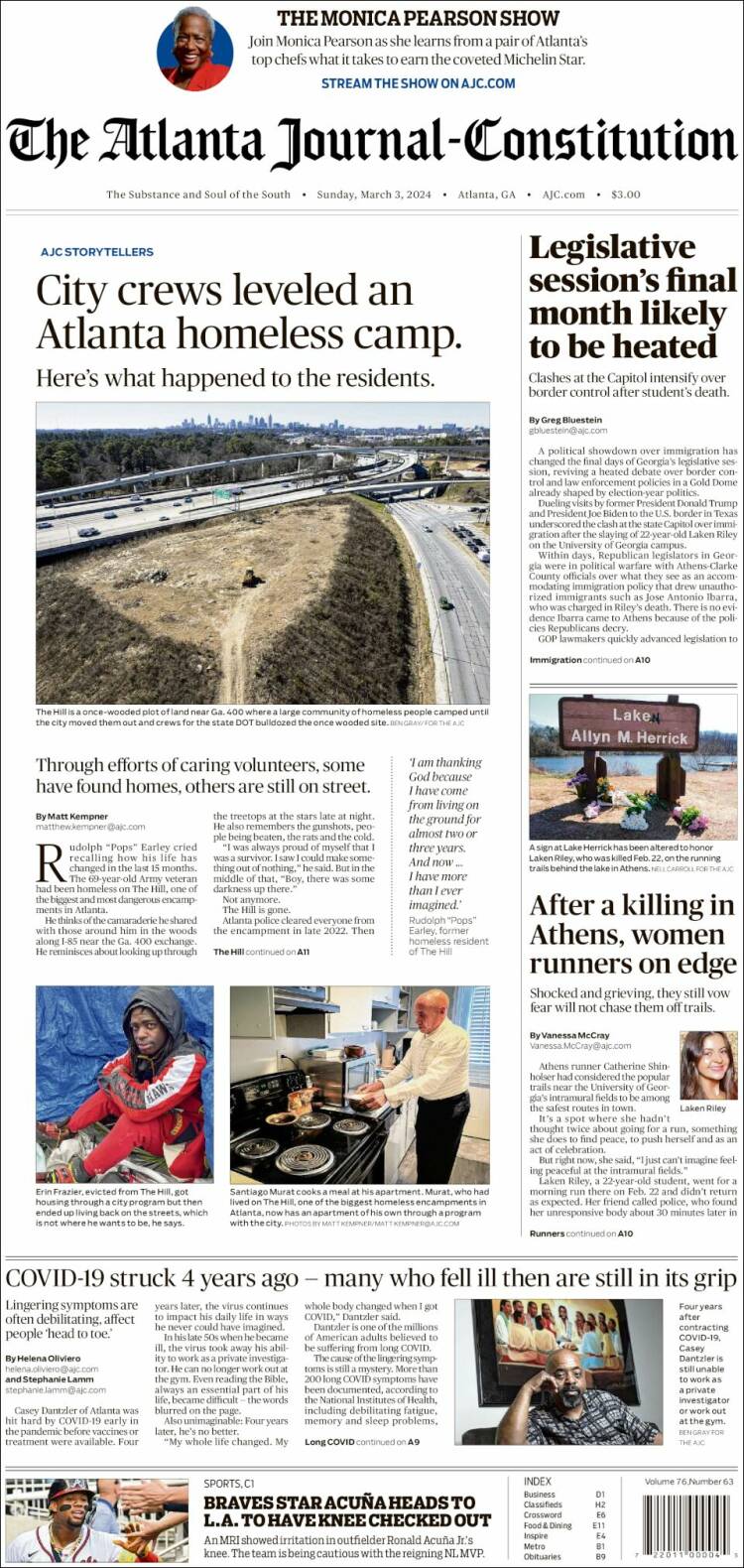 Portada de The Atlanta Journal-Constitution (USA)