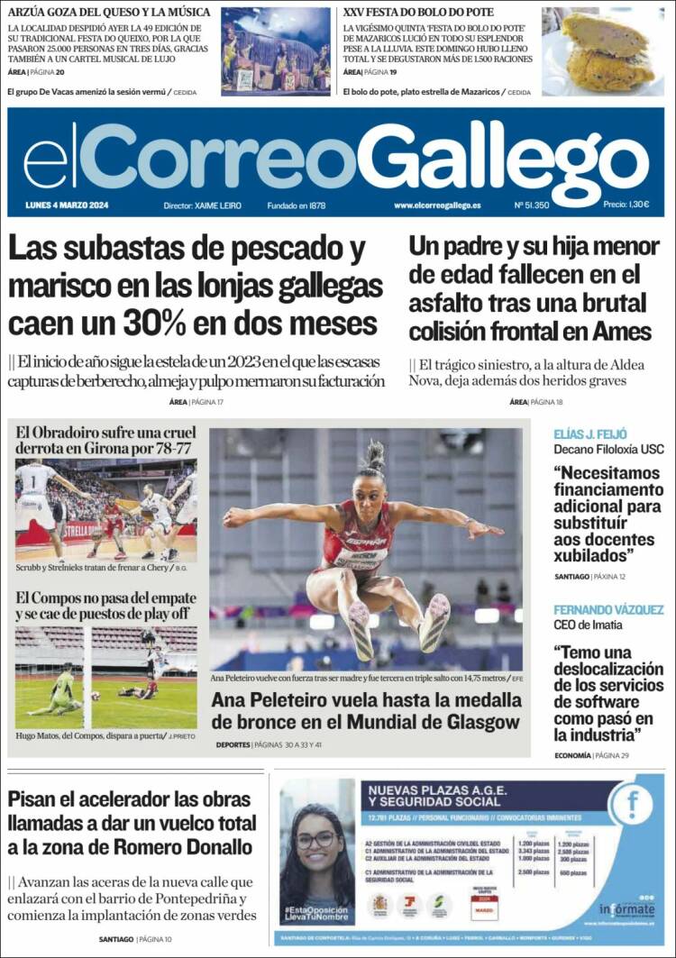 Portada de El Correo Gallego (Espa&ntilde;a)