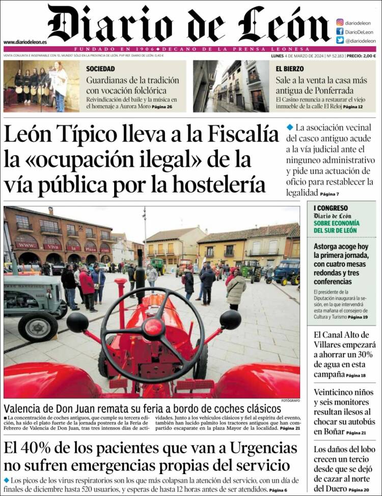 Portada de Diario de León (España)