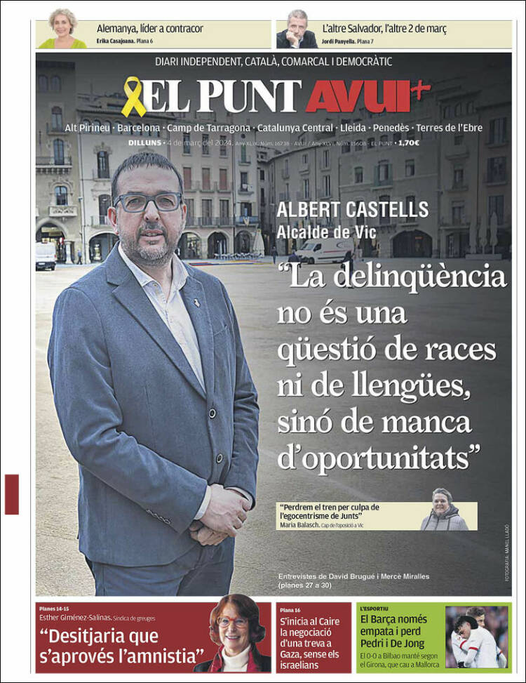 Portada de El Punt Avui (Espa&ntilde;a)