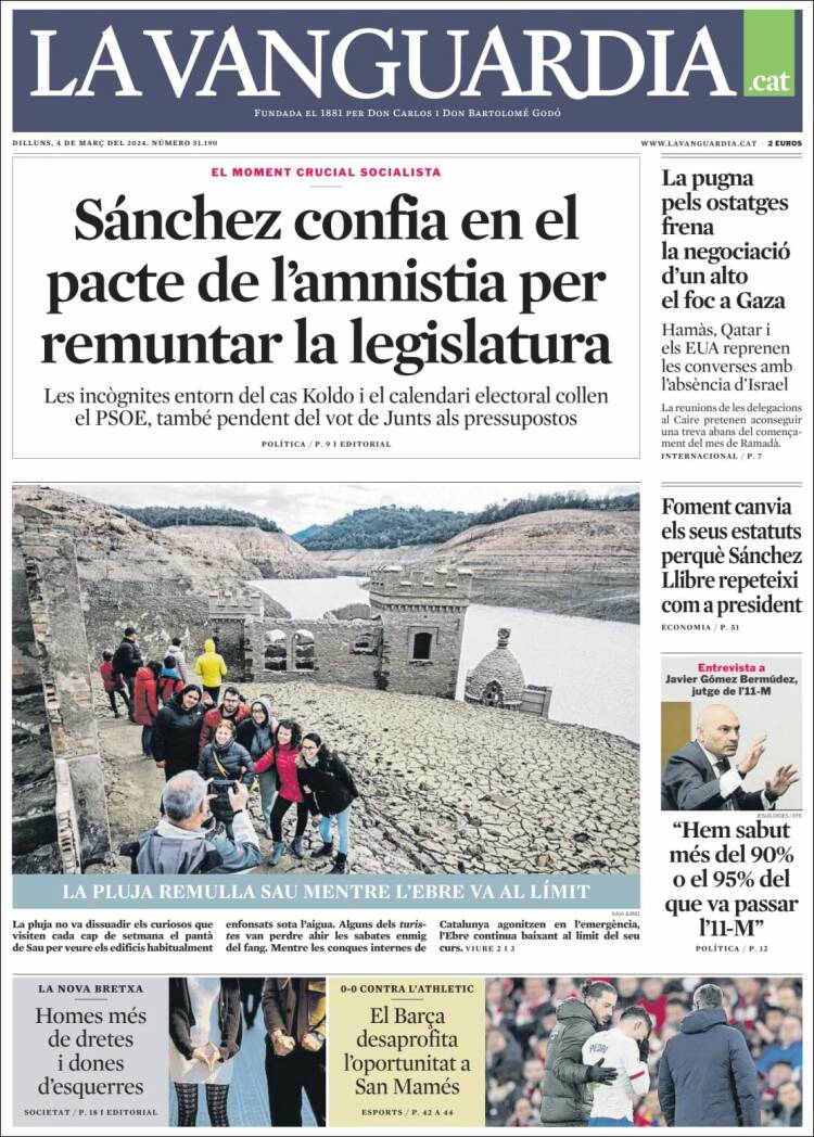 Portada de La Vanguardia (España)