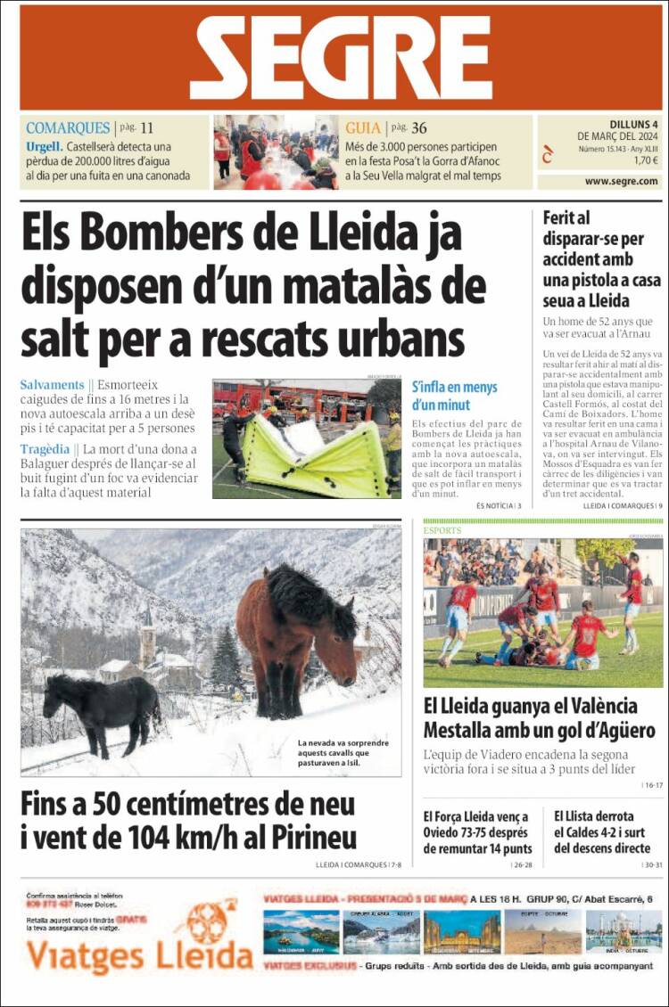 Portada de Segre (Espa&ntilde;a)