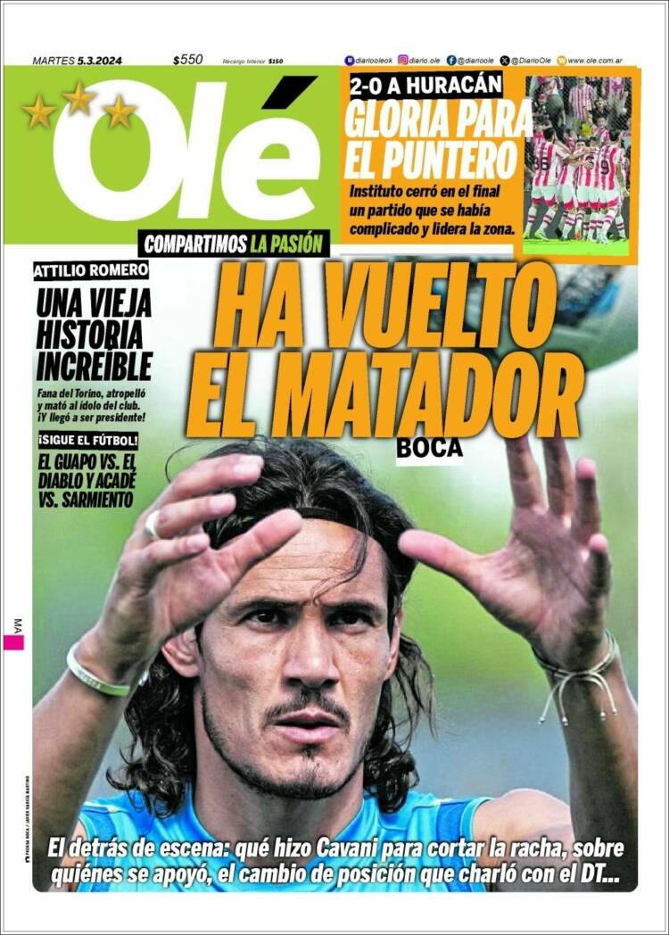 Portada de Olé (Argentina)