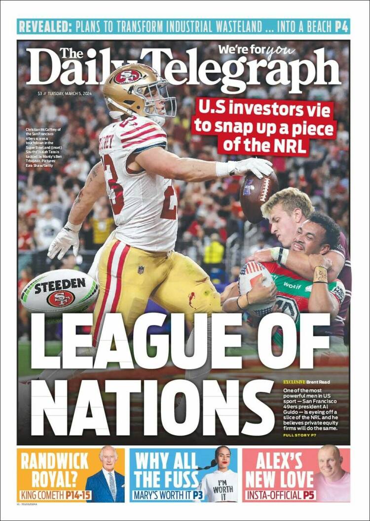 Portada de The Daily Telegraph (Australia)