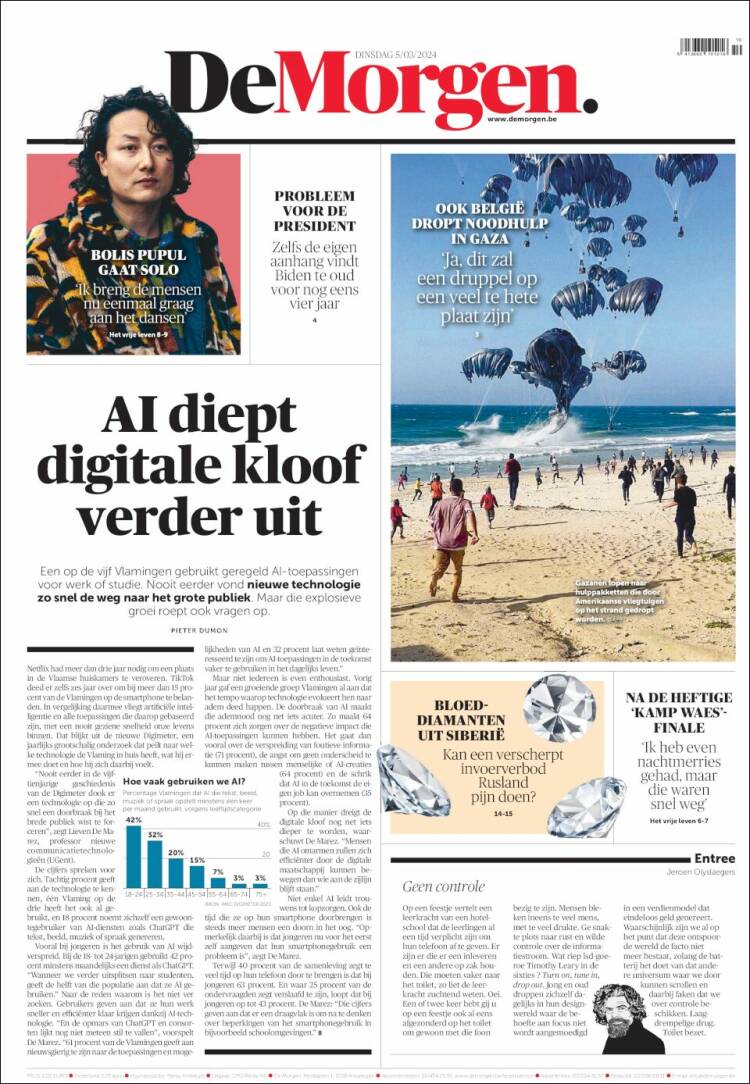 Portada de De Morgen (B&eacute;lgica)