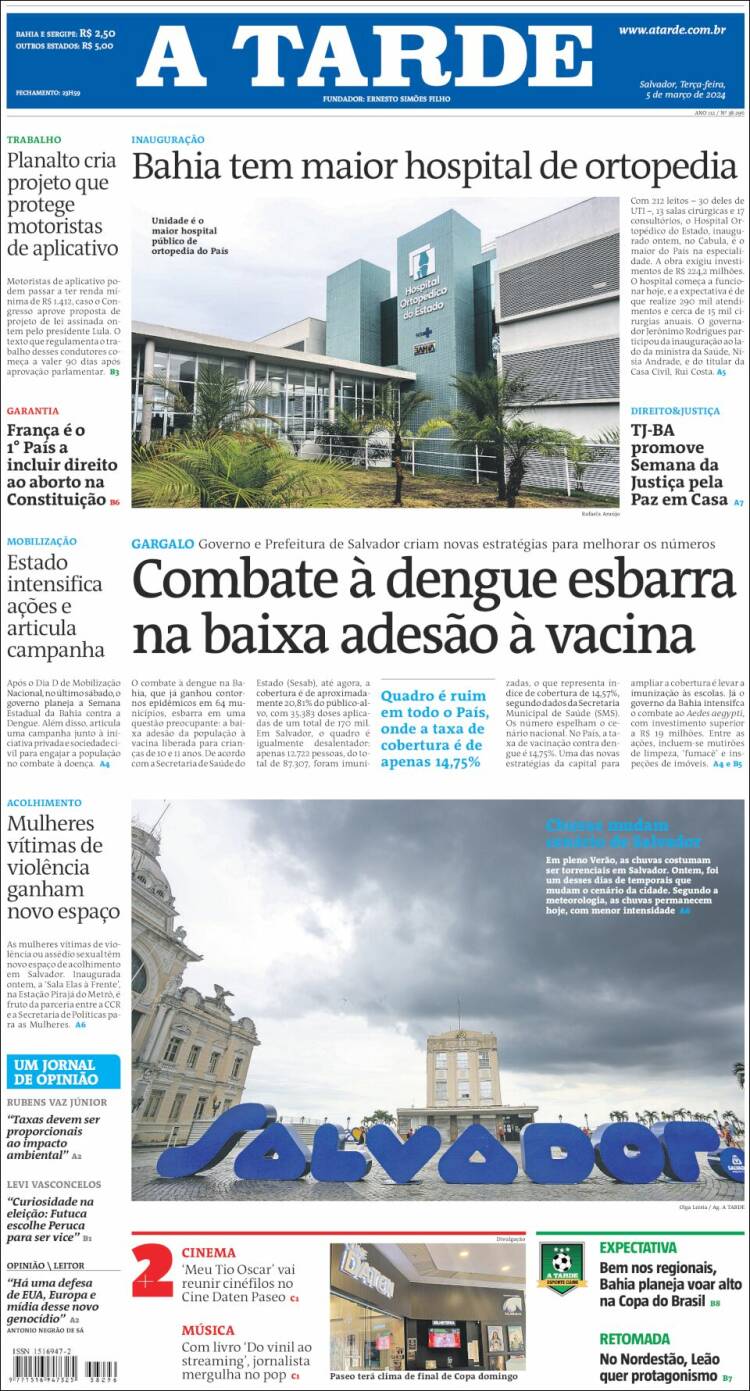 Portada de Diário A Tarde (Brasil)