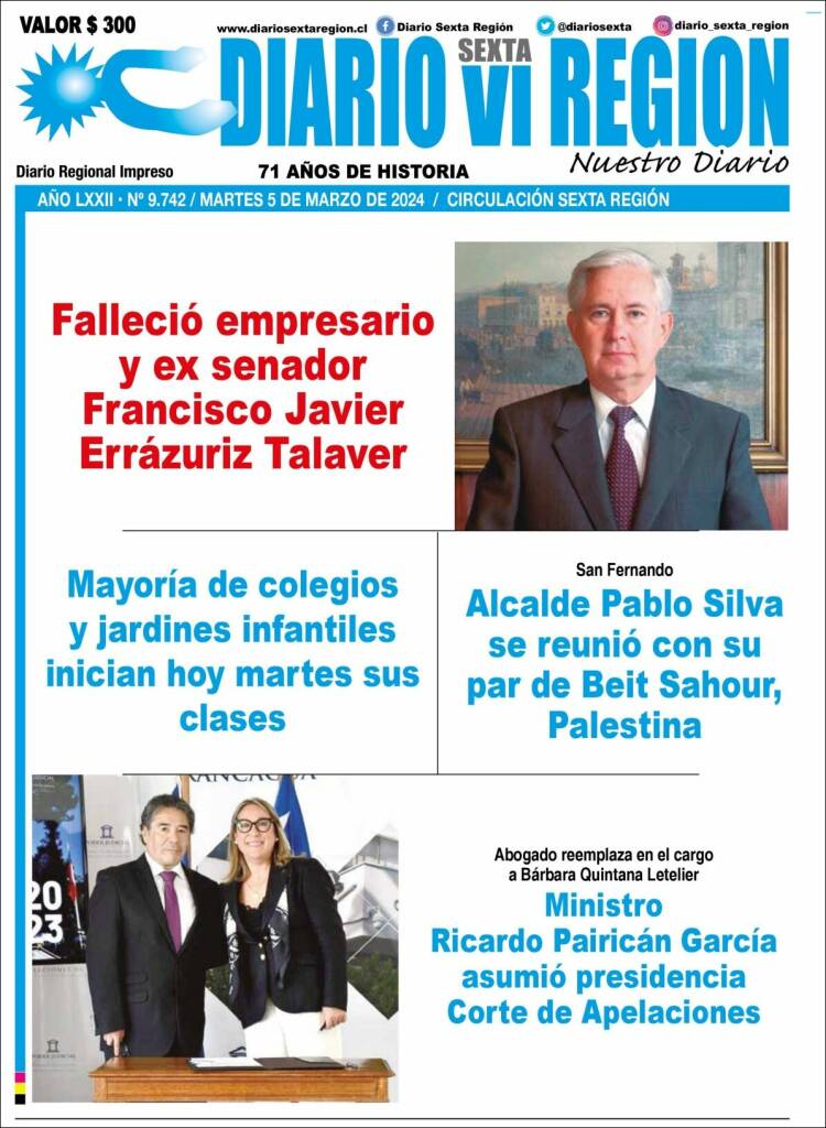 Portada de Diario VI Región (Chile)