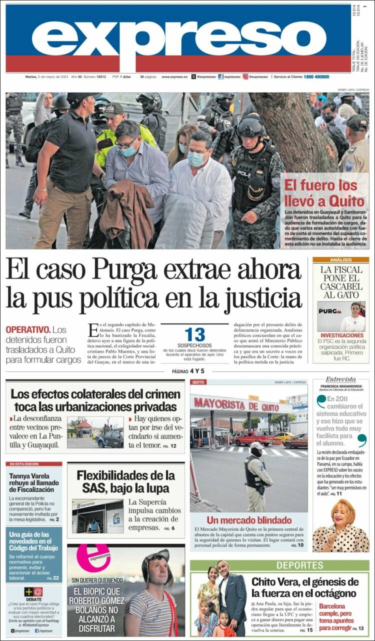 Portada de Expreso (Ecuador)