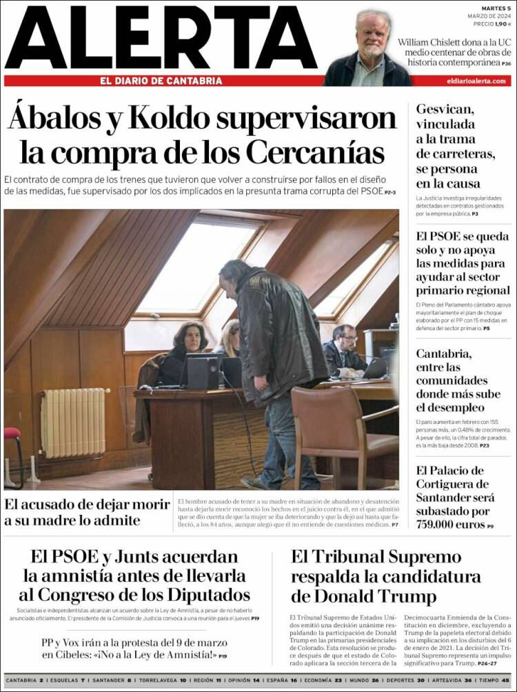 Portada de Alerta - El Diario de Cantabria (España)