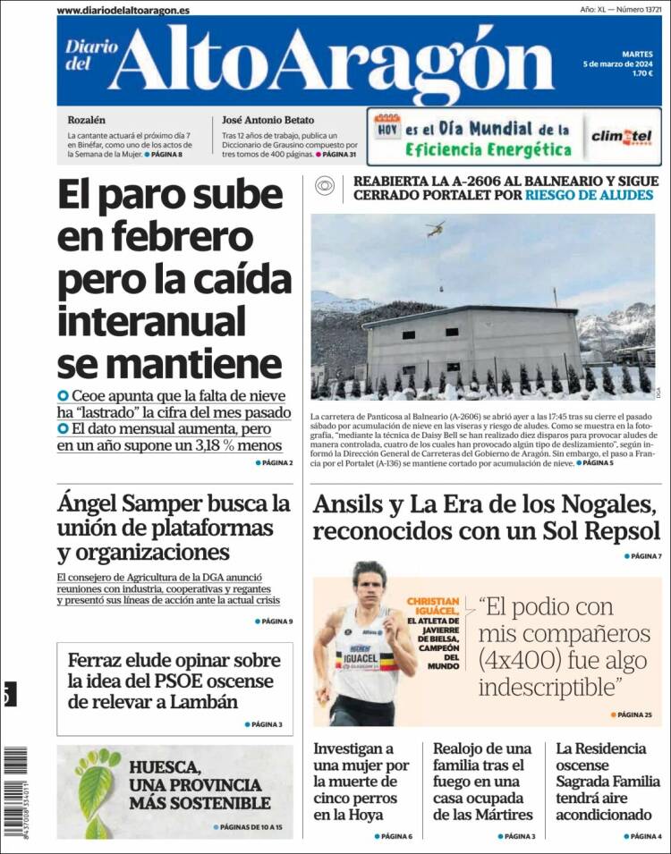 Portada de Diario del AltoAragón (España)