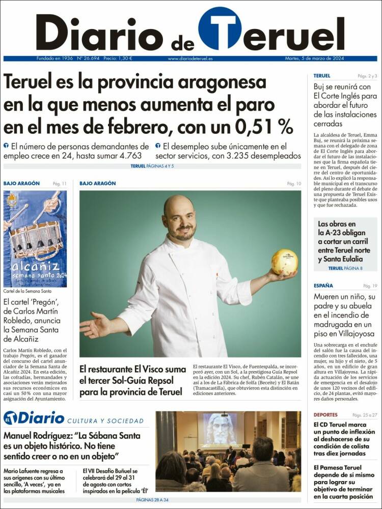Portada de Diario de Teruel (España)
