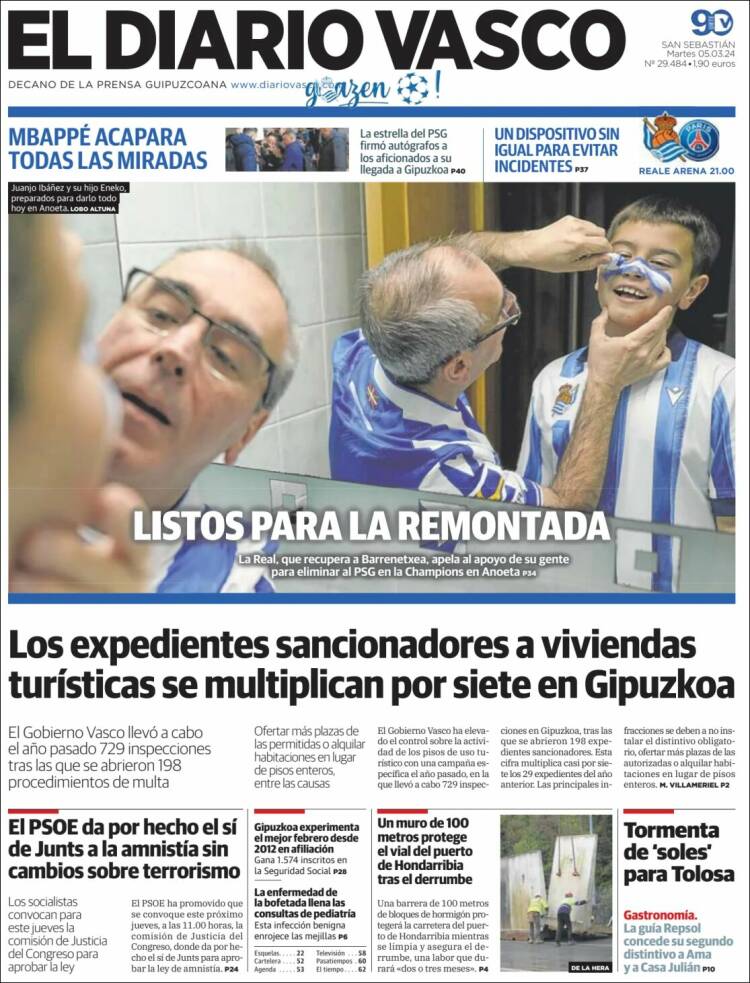 Portada de Diario Vasco (España)