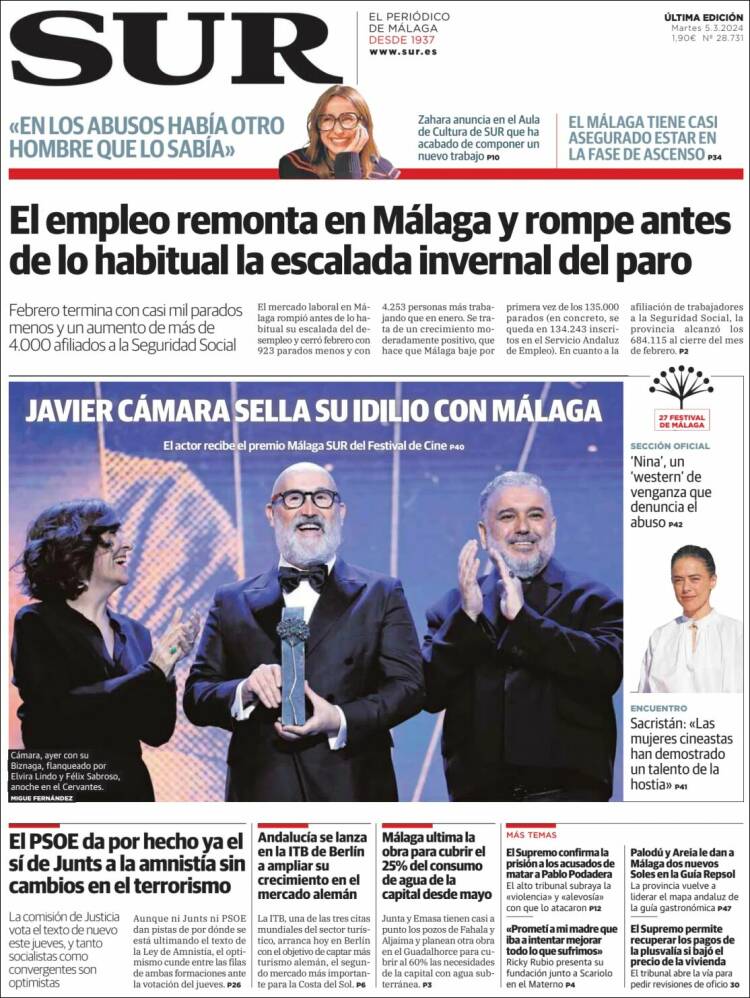 Portada de Diario el Sur (España)