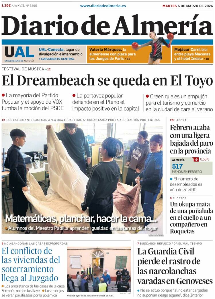 Portada de Diario de Almería (España)
