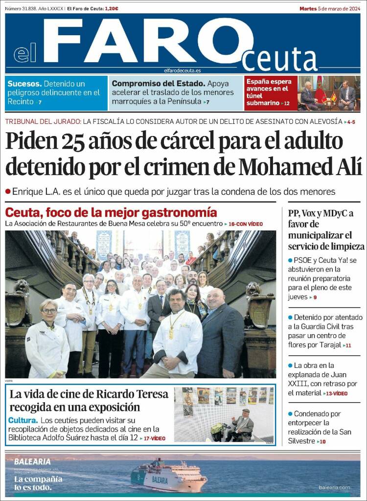 Portada de El Faro de Ceuta (España)